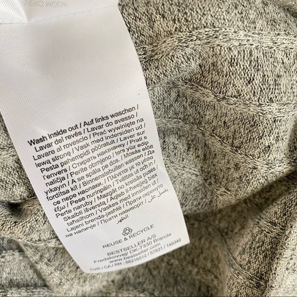 Vero Moda Tilda Ribbed Hoodie Long Sleeves In Light Grey Melange Size XL NWT - Picture 10 of 12